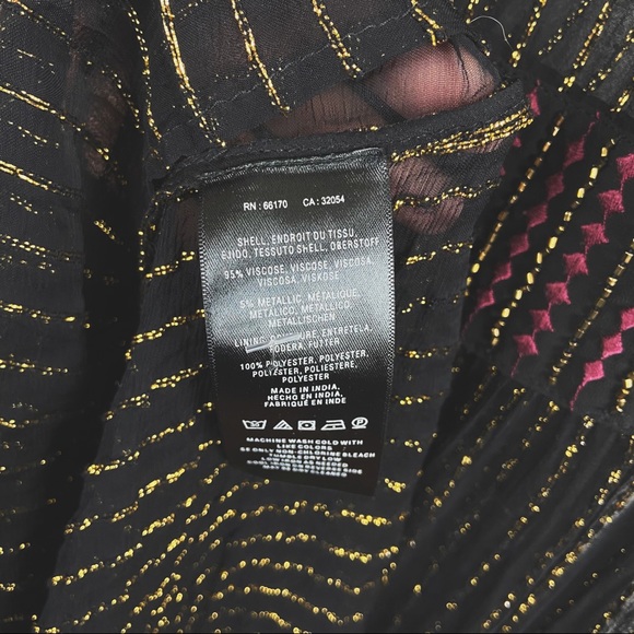 Anthro Floreat Annecy Gold Metallic Dress 4 Small - Picture 11 of 12